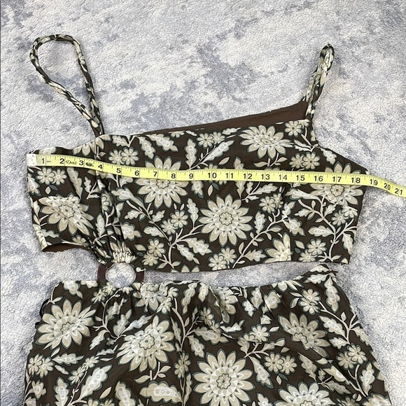 NWT Sir Xanita Floral Asymmetric Cotton Silk Maxi Dress Waist Cut Out Sz AU 4 - Picture 10 of 16